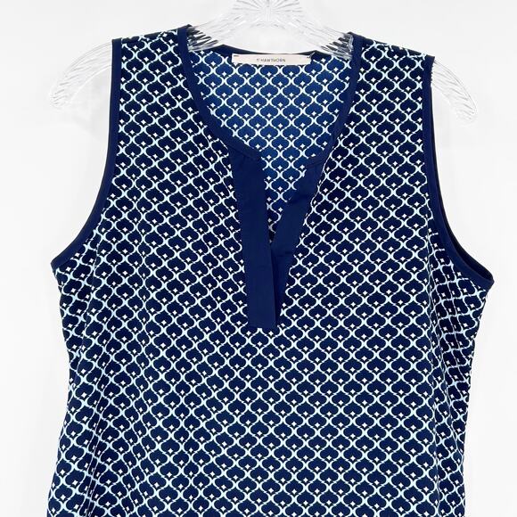 41 Hawthorn Beckett Navy Geometric Print Sleeveless Blouse Top  Womens Size S - Picture 4 of 11